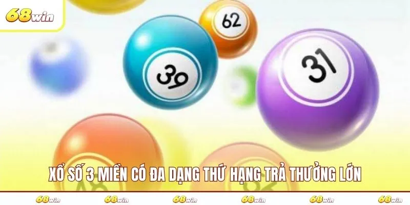 Xổ số 3 miền có đa dạng thứ hạng trả thưởng lớn